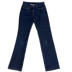 EUC Escada High Rise Straight Leg Jeans Dark Wash Denim Munich Germany 34 Size 4